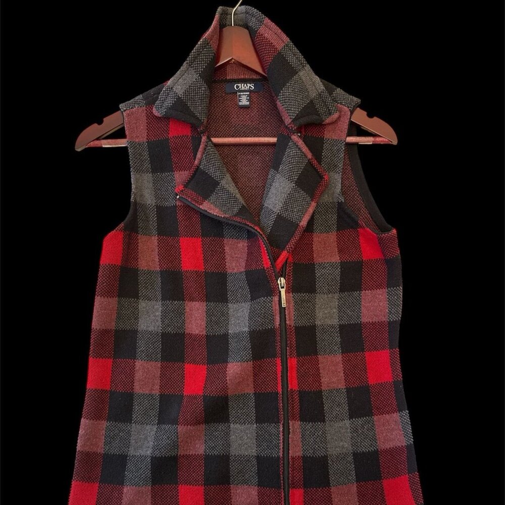 Chaps Plaid Vest – Size XS